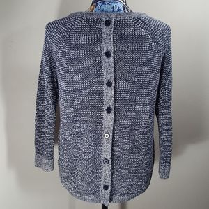 Blue Knit sweater with buttons down the back